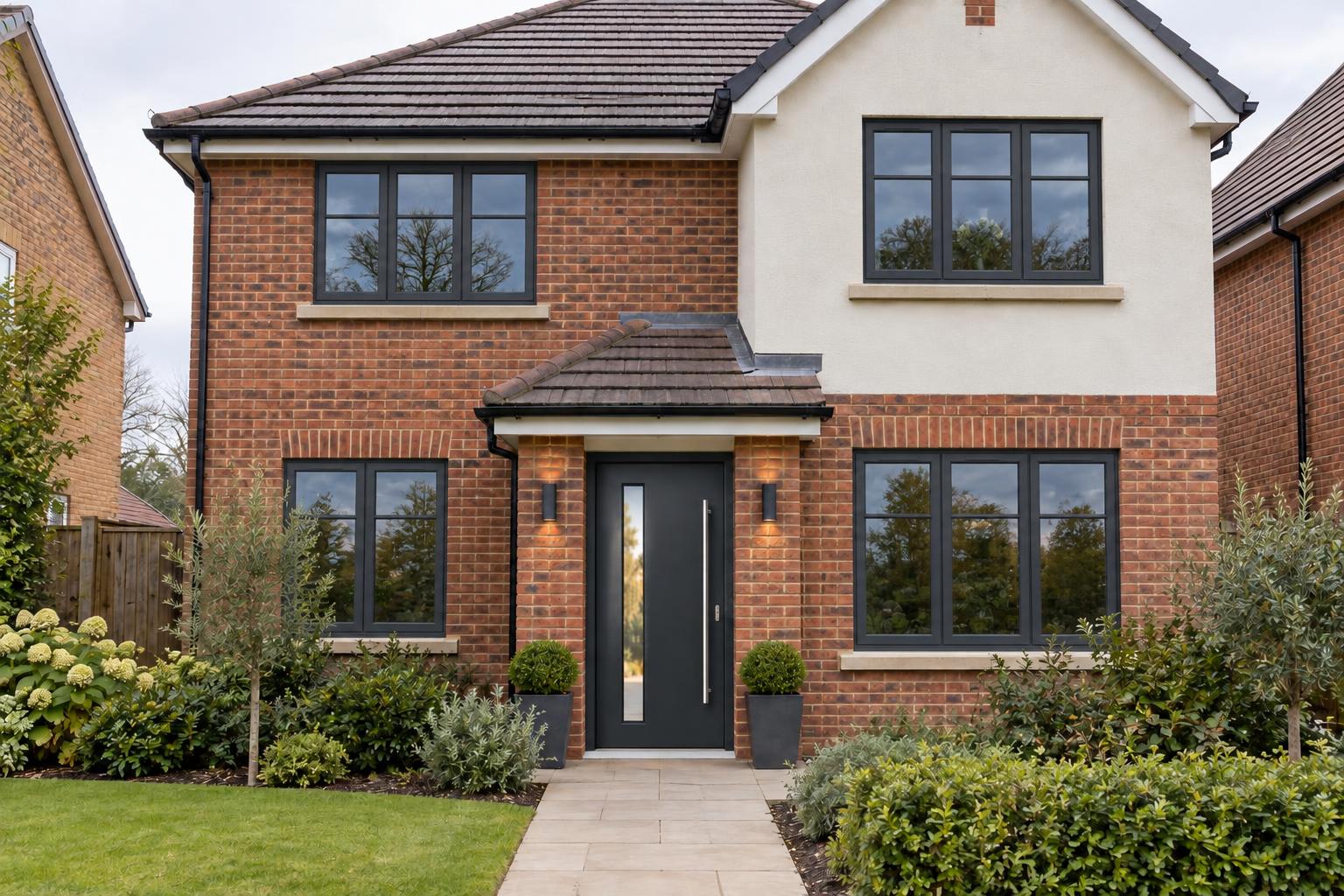 VANTERRO contemporary aluminium entrance door on a British family home